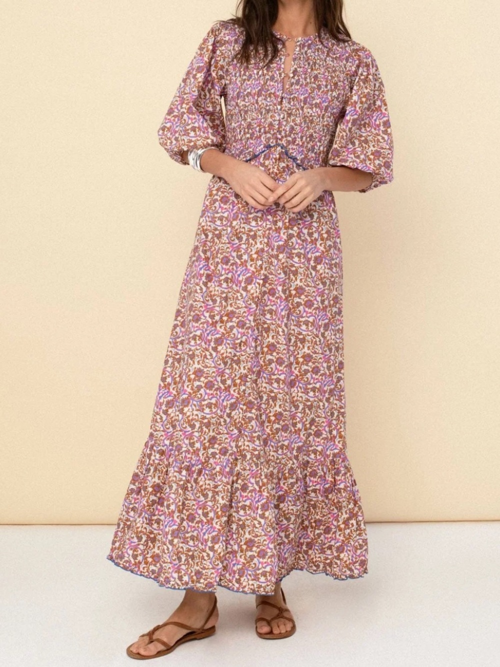 Sonmer Long print Floral Dress, size Medium*NWT*